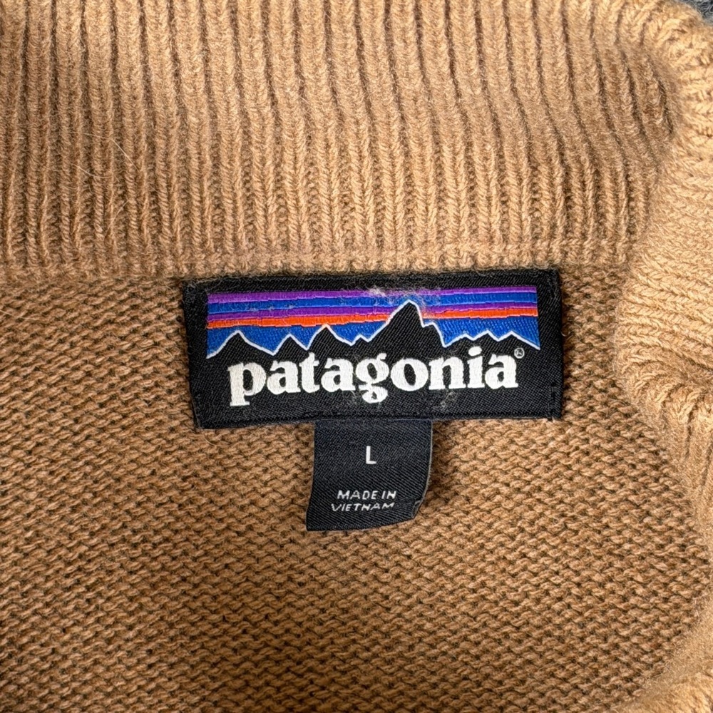 Patagonia Recycled Cashmere 1/4 Zip Sweater Mens L Brown Pullover Knit 50600 - Picture 3 of 11